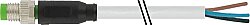 7000-08001-2502000 M8 male 0° A-cod. with cable PUR 3x0.25 gy UL/CSA+robot+drag ch. 20m