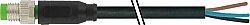 7000-08001-6300350 M8 male 0° A-cod. with cable PUR 3x0.25 bk UL/CSA+drag ch. 3.5m