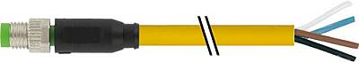 7000-08011-0110300 M8 male 0° A-cod. with cable PVC 4x0.25 ye UL/CSA 3m - 1
