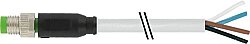 7000-08011-2310500 M8 male 0° A-cod. with cable PUR 4x0.25 gy UL/CSA+drag ch. 5m
