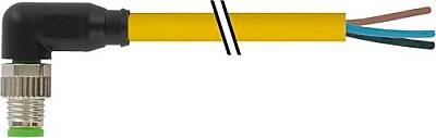7000-08021-0100600 M8 male 90° A-cod. with cable PVC 3x0.25 ye UL/CSA 6m - 1