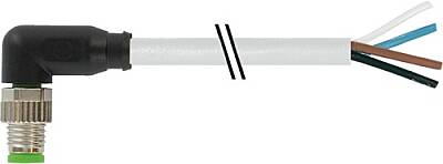 7000-08031-2310150 M8 male 90° A-cod. with cable PUR 4x0.25 gy UL/CSA+drag ch. 1.5m - 1