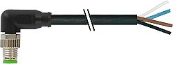 7000-08031-6310200 M8 male 90° A-cod. with cable PUR 4x0.25 bk UL/CSA+drag ch. 2m