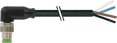 7000-08031-6312000 M8 male 90° A-cod. with cable PUR 4x0.25 bk UL/CSA+drag ch. 20m - 1