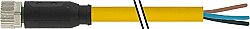 7000-08041-0501700 M8 female 0° A-cod. with cable PUR 3x0.25 ye UL/CSA+robot+drag ch. 17m