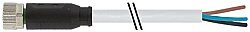 7000-08041-2201500 M8 female 0° A-cod. with cable PUR 3x0.25 gy UL/CSA 15m