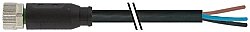 7000-08041-6202000 M8 female 0° A-cod. with cable PUR 3x0.25 bk UL/CSA 20m