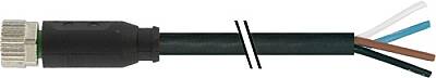 7000-08061-6114000 M8 female 0° A-cod. with cable PVC 4x0.25 bk UL/CSA 40m - 1