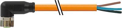 7000-08081-8450500 M8 female 90° A-cod. with cable PUR 3x0.34 or UL/CSA+robot+drag ch. 5m - 1