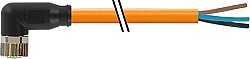 7000-08081-8451000 M8 female 90° A-cod. with cable PUR 3x0.34 or UL/CSA+robot+drag ch. 10m