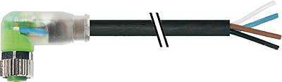 7000-08102-6310560 M8 female 90° A-cod. with cable LED PUR 4x0.25 bk UL/CSA+drag ch. 5.6m - 1