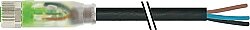 7000-08111-6100250 M8 female 0° A-cod. with cable LED PVC 3x0.25 bk UL/CSA 2.5m