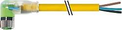 7000-08121-0302500 M8 female 90° A-cod. with cable LED PUR 3x0.25 ye UL/CSA+drag ch. 25m