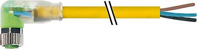 7000-08121-0500750 M8 female 90° A-cod. with cable LED PUR 3x0.25 ye UL/CSA+robot+drag ch. 7.5m - 1