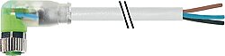 7000-08121-2102000 M8 female 90° A-cod. with cable LED PVC 3x0.25 gy UL/CSA 20m