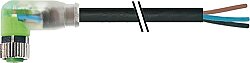 7000-08121-6105000 M8 female 90° A-cod. with cable LED PVC 3x0.25 bk UL/CSA 50m