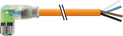 7000-08142-8461000 M8 female 90° A-cod. with cable LED PUR 4x0.34 or UL/CSA+robot+drag ch. 10m