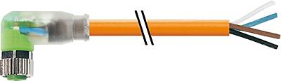 7000-08142-8461000 M8 female 90° A-cod. with cable LED PUR 4x0.34 or UL/CSA+robot+drag ch. 10m - 1