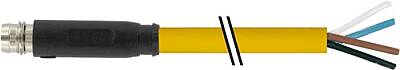 7000-08171-0310150 M8 male 0° A-cod. snap-in with cable PUR 4x0.25 ye UL/CSA+drag ch. 1.5m - 1