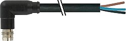7000-08181-6501000 M8 male 90° A-cod. snap-in with cable PUR 3x0.25 bk UL/CSA+robot+drag ch. 10m