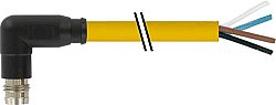 7000-08191-0310320 M8 male 90° A-cod. snap-in with cable PUR 4x0.25 ye UL/CSA+drag ch. 3.2m