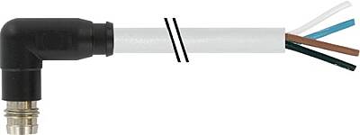7000-08191-2310750 M8 male 90° A-cod. snap-in with cable PUR 4x0.25 gy UL/CSA+drag ch. 7.5m - 1
