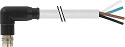 7000-08191-2311000 M8 male 90° A-cod. snap-in with cable PUR 4x0.25 gy UL/CSA+drag ch. 10m