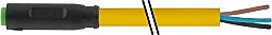 7000-08201-0100150 M8 female 0° A-cod. snap-in with cable PVC 3x0.25 ye UL/CSA 1.5m
