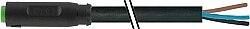 7000-08201-6300200 M8 female 0° A-cod. snap-in with cable PUR 3x0.25 bk UL/CSA+drag ch. 2m