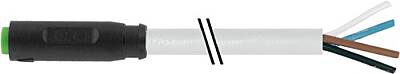 7000-08221-2510500 M8 female 0° A-cod. snap-in with cable PUR 4x0.25 gy UL/CSA+robot+drag ch. 5m - 1