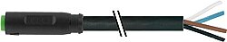 7000-08221-6110500 M8 female 0° A-cod. snap-in with cable PVC 4x0.25 bk UL/CSA 5m