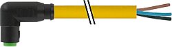 7000-08241-0500150 M8 female 90° A-cod. snap-in with cable PUR 3x0.25 ye UL/CSA+robot+drag ch. 1.5m