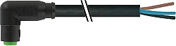 7000-08241-6500500 M8 female 90° A-cod. snap-in with cable PUR 3x0.25 bk UL/CSA+robot+drag ch. 5m
