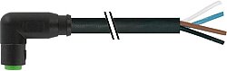 7000-08261-6510300 M8 female 90° A-cod. snap-in with cable PUR 4x0.25 bk UL/CSA+robot+drag ch. 3m