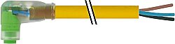 7000-08281-0301000 M8 female 90° A-cod. snap-in with cable LED PUR 3x0.25 ye UL/CSA+drag ch. 10m
