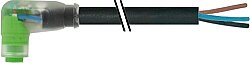 7000-08281-6300750 M8 female 90° A-cod. snap-in with cable LED PUR 3x0.25 bk UL/CSA+drag ch. 7.5m