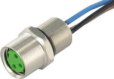 7000-08571-9700200 M8 female recept. A-cod. front PUR-wires 3x0.25 2m - 1
