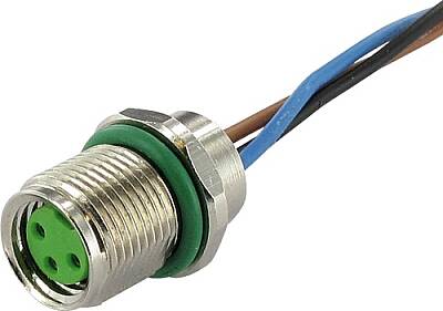 7000-08585-9690100 M8 female recept. A-cod. rear PUR-wires 4x0.25 1m - 1