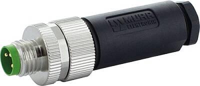 7000-08611-0000000 M8 male 0° A-cod. screw terminal 4-pol., 0,14 - 0.5mm², 2,5 - 5mm - 1