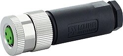 7000-08621-0000000 M8 female 0° A-cod. screw terminal 3-pol., 0,14 - 0.5mm², 2,5 - 5mm
