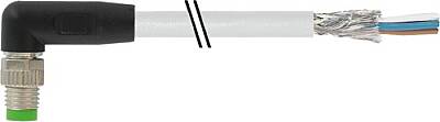 7000-08721-2000150 M8 male 90° A-cod. with cable shielded PVC 3x0.34 shielded gy UL/CSA 1.5m - 1