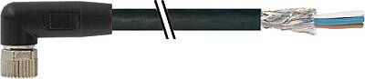7000-08801-6011500 M8 female 90° A-cod. with cable shielded PVC 4x0.34 shielded bk UL/CSA 15m - 1