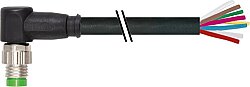7000-08931-6960750 M8 male 90° with cable PUR 8x0.14 bk 7.5m
