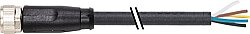 7000-08941-6950500 M8 female 0° with cable PUR 5x0.25 bk UL 5m