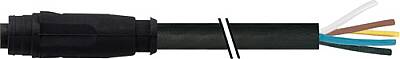 7000-08945-6951000 M8 female 0° SnapIn with cable PUR 5x0.25 bk UL 10m - 1