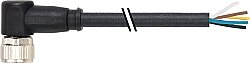 7000-08951-6950300 M8 female 90° with cable PUR 5x0.25 bk UL 3m