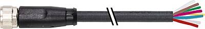 7000-08961-6961000 M8 female 0° with cable PUR 8x0,14 bk UL 10m - 1