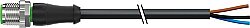 7000-12001-6331150 M12 male 0° A-cod. with cable PUR 3x0.34 bk UL/CSA+drag ch. 11.5m