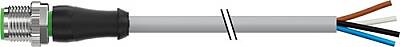 7000-12021-2540200 M12 male 0° A-cod. with cable PUR 4x0.34 gy UL/CSA+robot+drag ch. 2m - 1