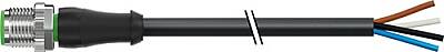 7000-12021-6340120 M12 male 0° A-cod. with cable PUR 4x0.34 bk UL/CSA+drag ch. 1.2m - 1